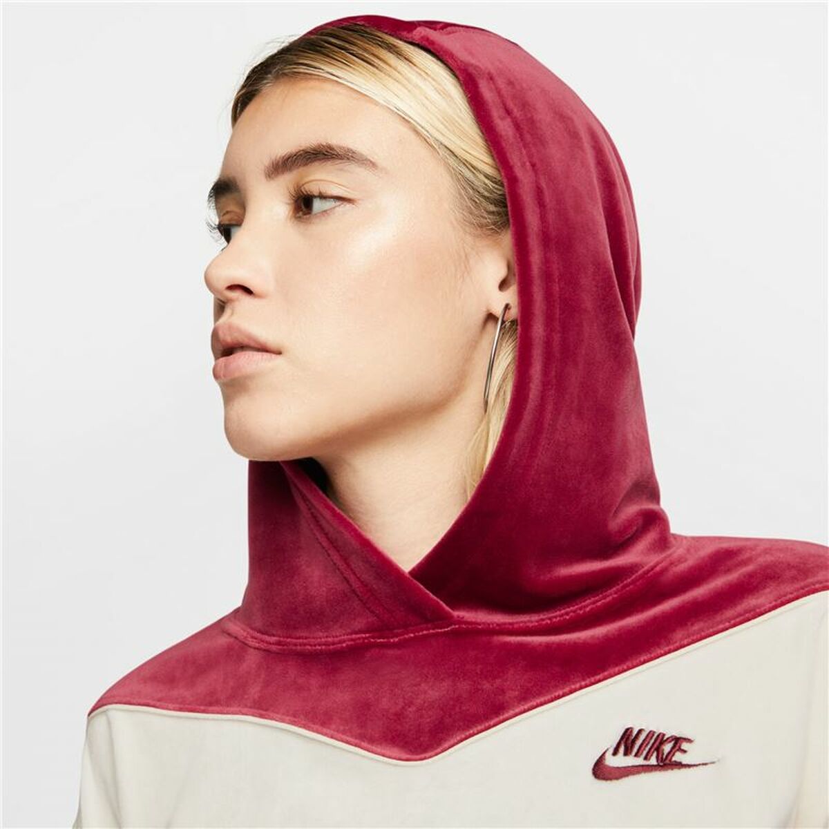 Dames hoodie Nike Sportswear Heritage Donkerrood