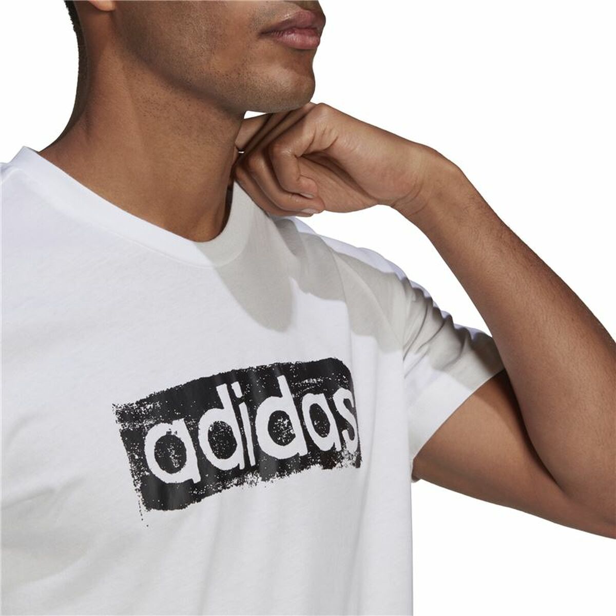 T-shirt Adidas Brushstroke Logo Wit
