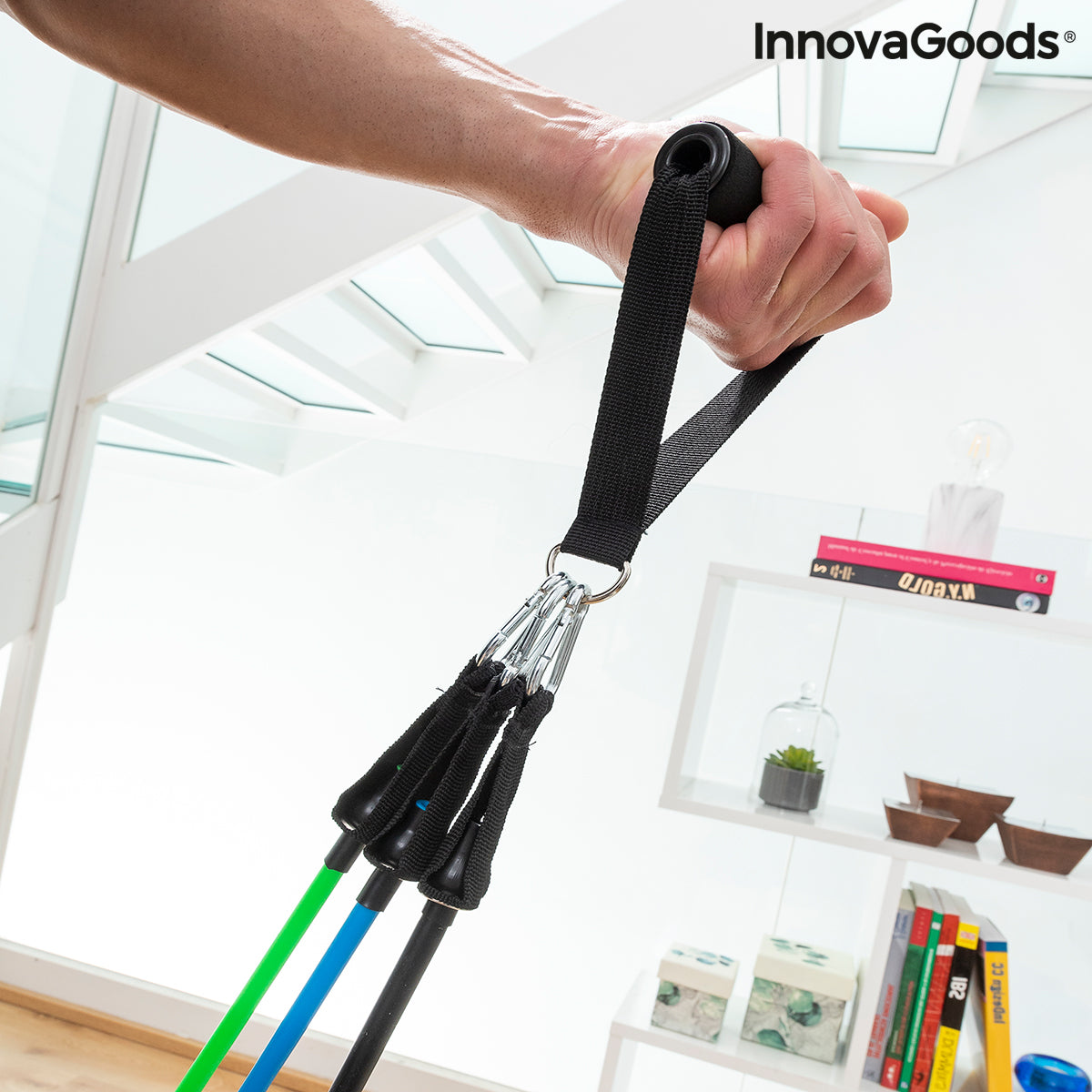 Set weerstandsbanden met accessoires en oefengids Tribainer