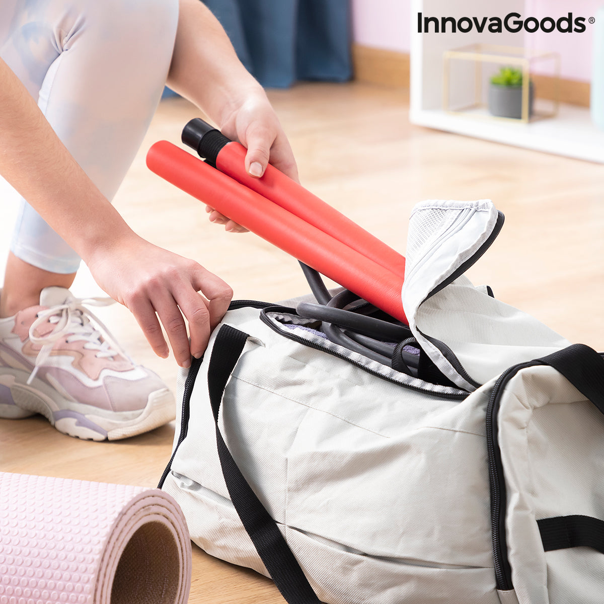 Fitness Bar met Weerstandsbanden en Oefengids Resibar – InnovaGoods